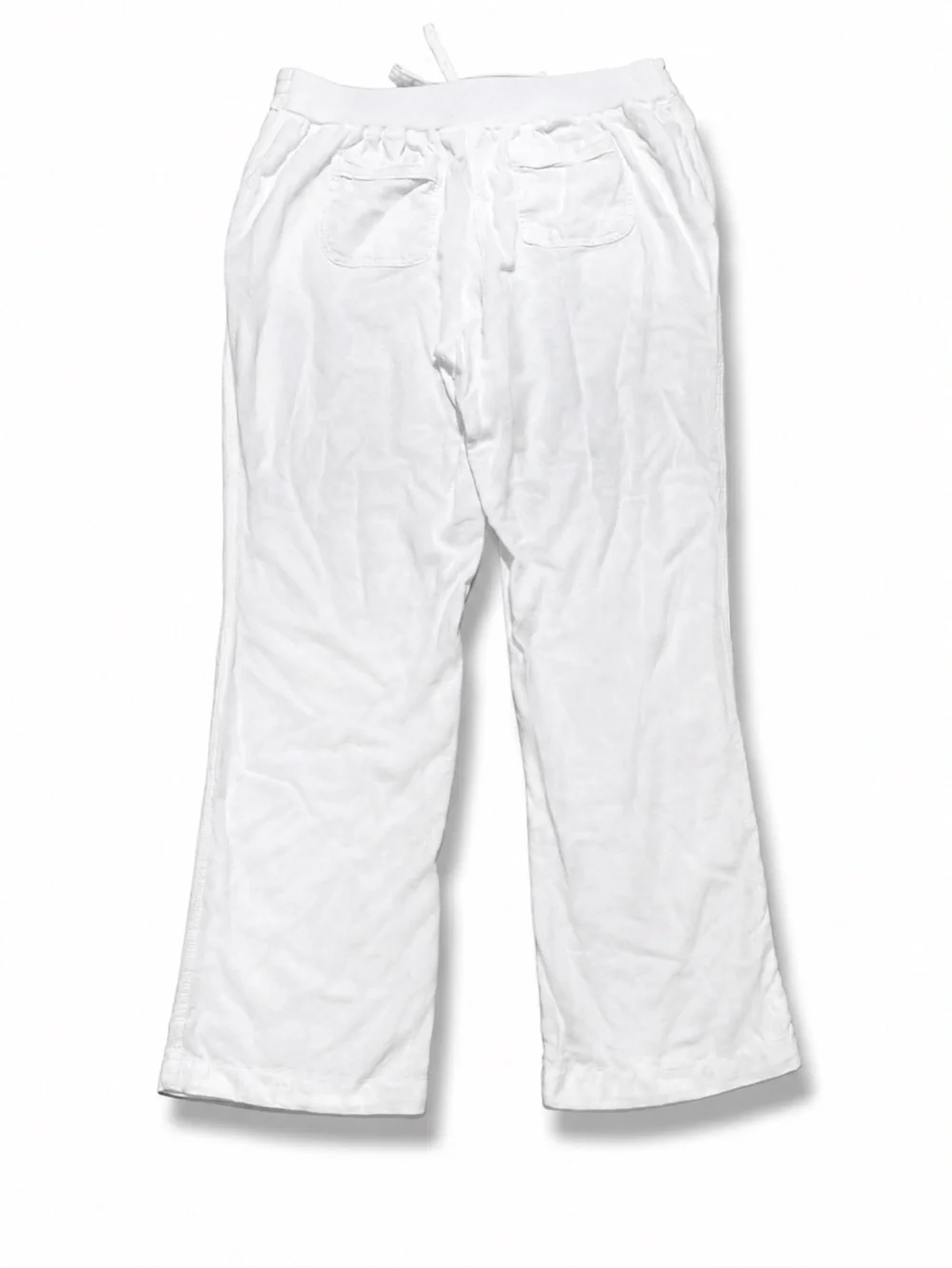 Per Se Linen Rayon Blend White Pull On Pants Size Large Elastic Waist - Picture 4 of 8